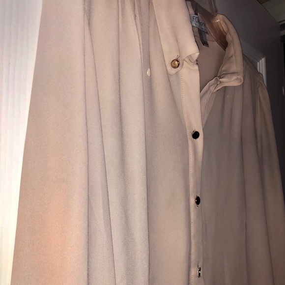 Blush Pink Button Up Long Sleeve Blouse - Picture 2 of 3